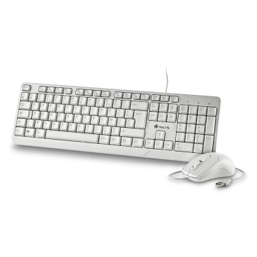 NGS COCOAKITWHITEFRENCH FR clavier Souris incluse maison bureau USB AZERTY Français Blanc