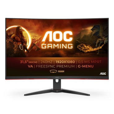 AOC G2 C32G2ZE BK écran plat de PC 80 cm (31.5") 1920 x 1080 pixels Full HD LED Noir, Rouge