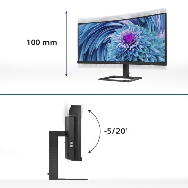 Philips E Line 346E2CUAE 00 écran plat de PC 86,4 cm (34") 3440 x 1440 pixels Wide Quad HD+ LCD Noir