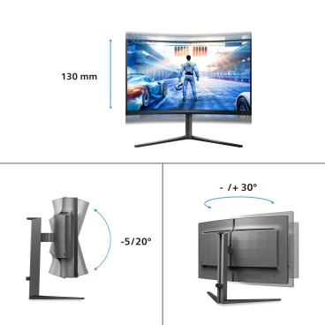Philips Evnia 5000 32M2C5500W 00 écran plat de PC 80 cm (31.5") 2560 x 1440 pixels Quad HD LCD Noir