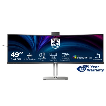 Philips 5000 series 49B2U5900CH 00 écran plat de PC 124 cm (48.8") 5120 x 1440 pixels Dual QHD LCD Noir