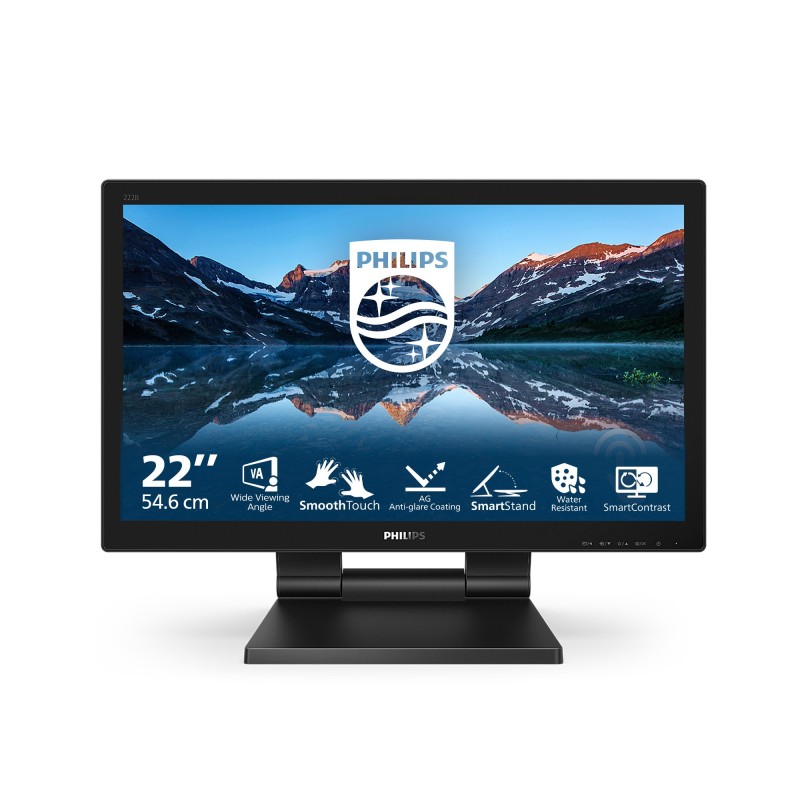 Philips B Line 222B9TA 00 écran plat de PC 54,6 cm (21.5") 1920 x 1080 pixels Full HD LCD Écran tactile Dessus de table Noir
