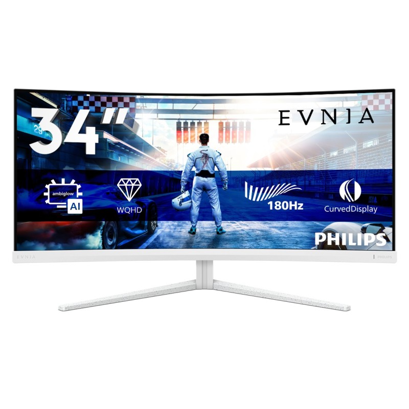 Philips Evnia 5000 34M2C5501A 00 écran plat de PC 86,4 cm (34") 3440 x 1440 pixels Wide Quad HD LCD Blanc