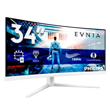 Philips Evnia 5000 34M2C5501A 00 écran plat de PC 86,4 cm (34") 3440 x 1440 pixels Wide Quad HD LCD Blanc