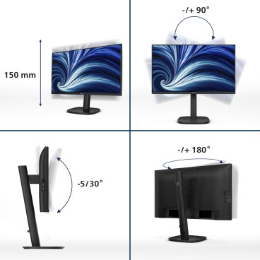 Philips 3000 series 24B2U3301 00 écran plat de PC 60,5 cm (23.8") 1920 x 1080 pixels Full HD LCD Noir