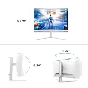 Philips Evnia 5000 32M2C5501 00 écran plat de PC 80 cm (31.5") 2560 x 1440 pixels Quad HD LCD Blanc