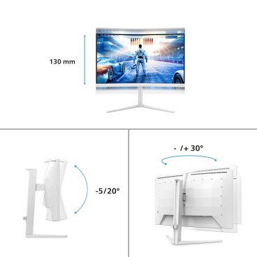 Philips Evnia 5000 27M2C5501 00 écran plat de PC 68,6 cm (27") 2560 x 1440 pixels Quad HD LCD Blanc