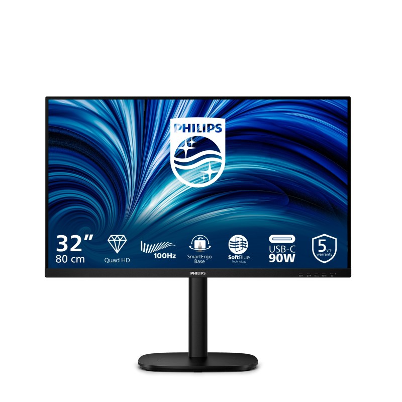 Philips 32B2U3601 00 écran plat de PC 80 cm (31.5") 2560 x 1440 pixels Quad HD LCD Noir