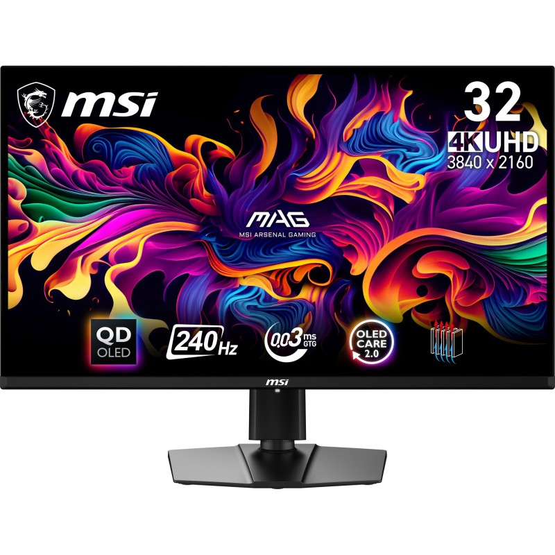 MSI MAG 321UPX QD-OLED écran plat de PC 80 cm (31.5") 3840 x 2160 pixels 4K Ultra HD Noir