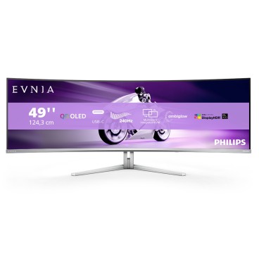 Philips Evnia 8000 49M2C8900 00 écran plat de PC 124,2 cm (48.9") 5120 x 1440 pixels Dual QHD QD-OLED Blanc