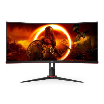 AOC G2 CU34G2XP écran plat de PC 86,4 cm (34") 3440 x 1440 pixels UltraWide Quad HD LED Noir, Rouge