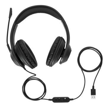 Targus AEH102GL casque Avec fil Arceau Appels Musique USB Type-A Noir