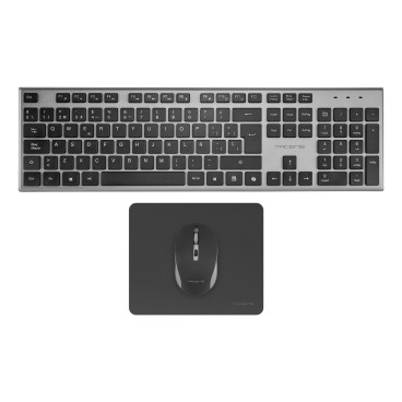 Tacens 6ZENITHFR clavier Souris incluse maison bureau RF sans fil AZERTY Français Gris