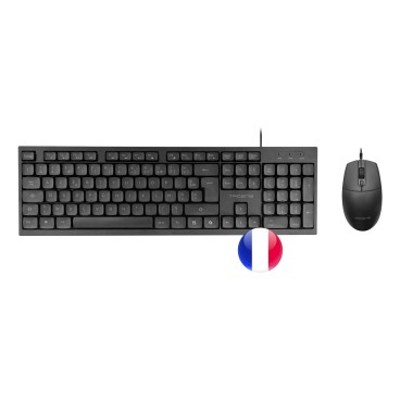 Tacens Anima ACP02FR clavier Souris incluse maison bureau USB AZERTY Français Noir