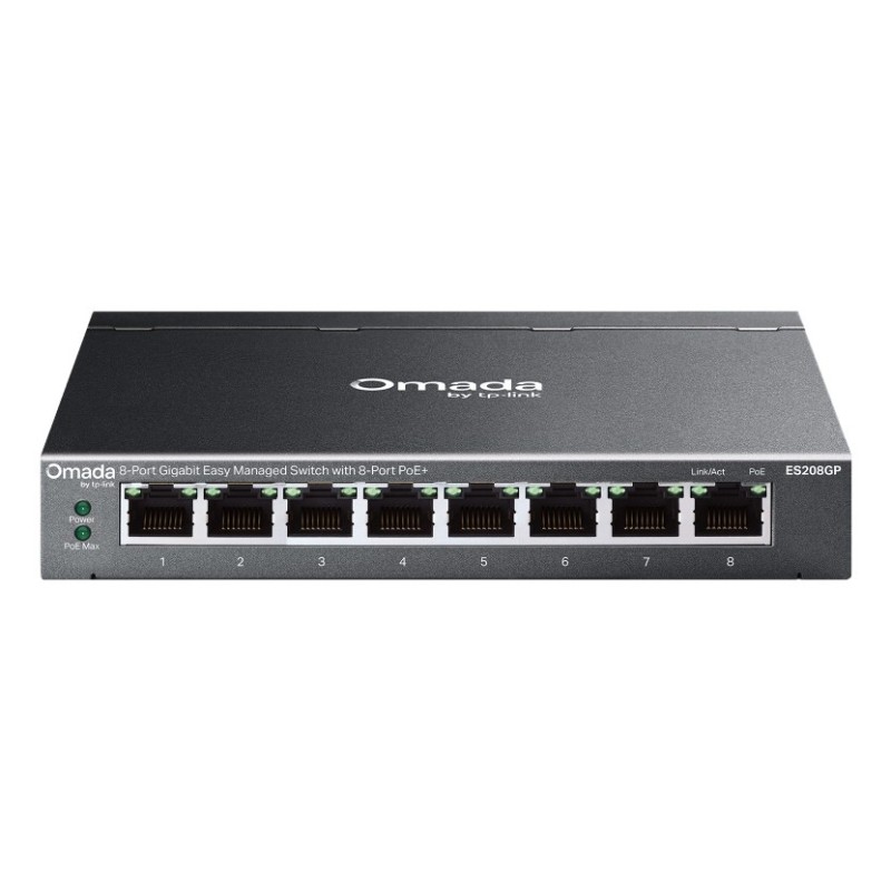 TP-Link Omada ES208GP commutateur réseau Géré L2 Gigabit Ethernet (10 100 1000) Connexion Ethernet, supportant l'alimentation