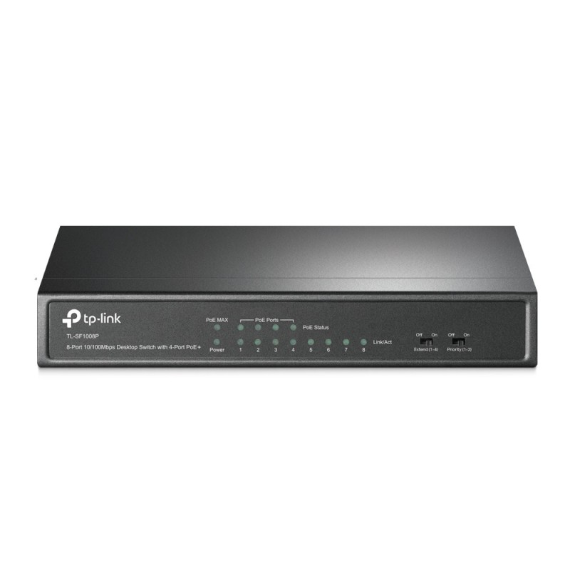 TP-Link TL-SF1008P Non-géré Fast Ethernet (10 100) Connexion Ethernet, supportant l'alimentation via ce port (PoE) Noir