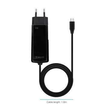 TooQ TQLC-USBCGAN65PD-C chargeur d'appareils mobiles Ordinateur portable, Universel Noir Secteur Intérieure