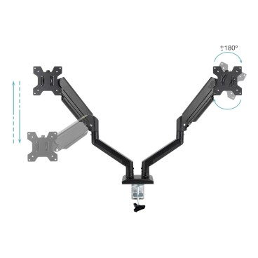 TooQ DB1434TNR-B support d'écran plat pour bureau 86,4 cm (34") Noir