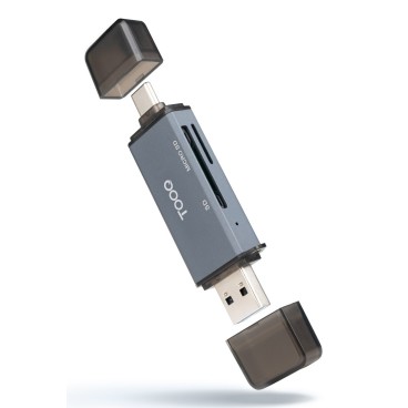 TooQ TQR-3001G lecteur de carte mémoire USB 3.0 Type-A Type-C Gris