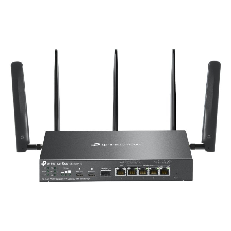 TP-Link Omada ER706WP-4G routeur sans fil Gigabit Ethernet Bi-bande (2,4 GHz   5 GHz) Noir