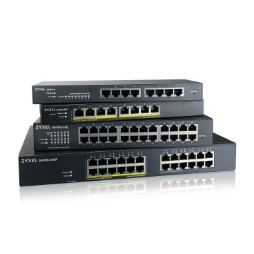 Zyxel GS1915-24EP Géré L2 Gigabit Ethernet (10 100 1000) Connexion Ethernet, supportant l'alimentation via ce port (PoE) 1U Noir