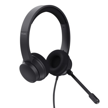 Trust HS-260 Casque Avec fil Minerve Bureau Centre d'appels USB Type-A Noir