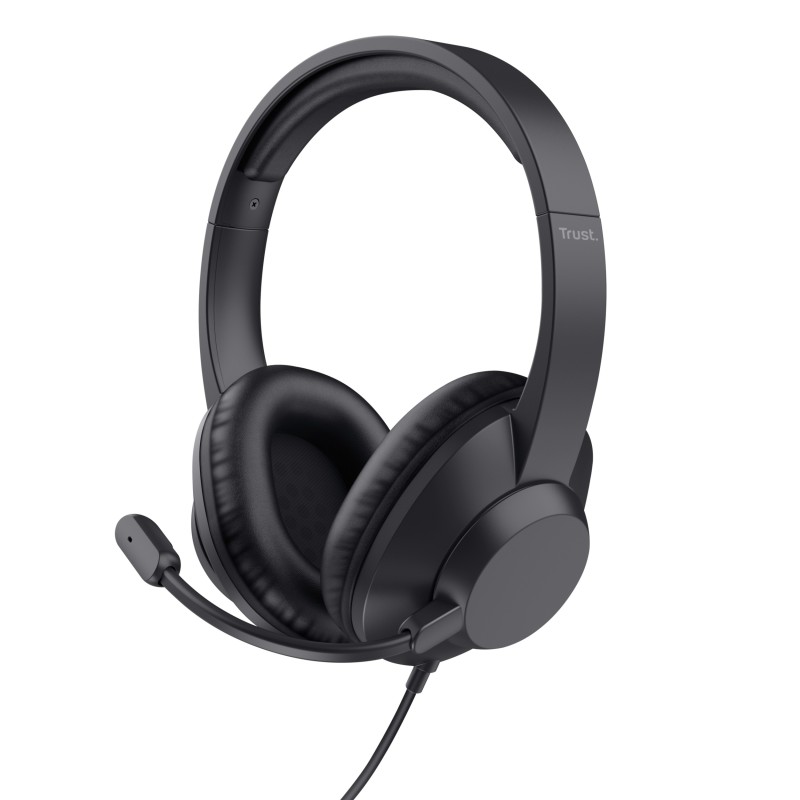 Trust Ayda Max Casque Avec fil Arceau Bureau Centre d'appels Noir