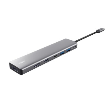 Trust 25661 hub & concentrateur USB Type-C Aluminium