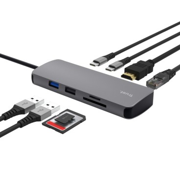 Trust 25672 hub & concentrateur USB Type-C Gris
