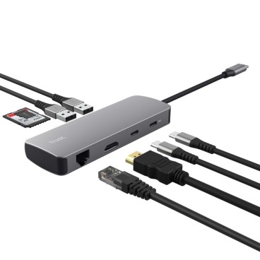 Trust 25672 hub & concentrateur USB Type-C Gris