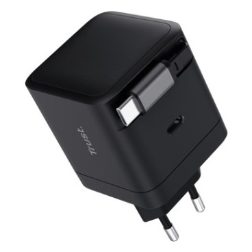 Trust Maxo Chargeur PD USB-C rétractable de 65 W