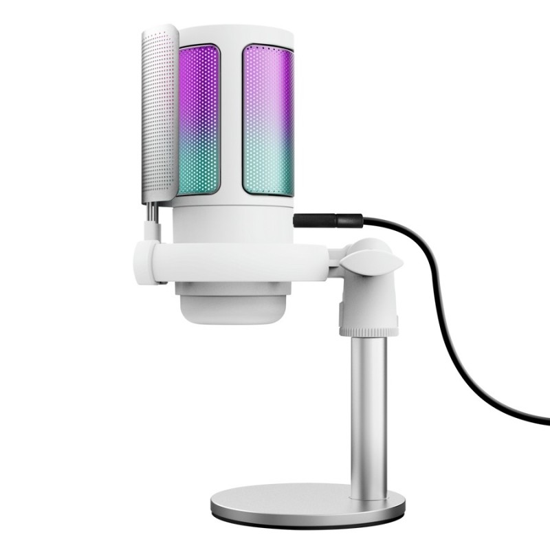 Trust GXT 238W Auron Gris, Blanc Microphone pour podcast