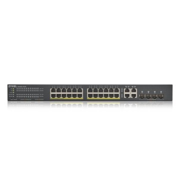 Zyxel GS1920-24HPV2 Géré Gigabit Ethernet (10 100 1000) Connexion Ethernet, supportant l'alimentation via ce port (PoE) Noir
