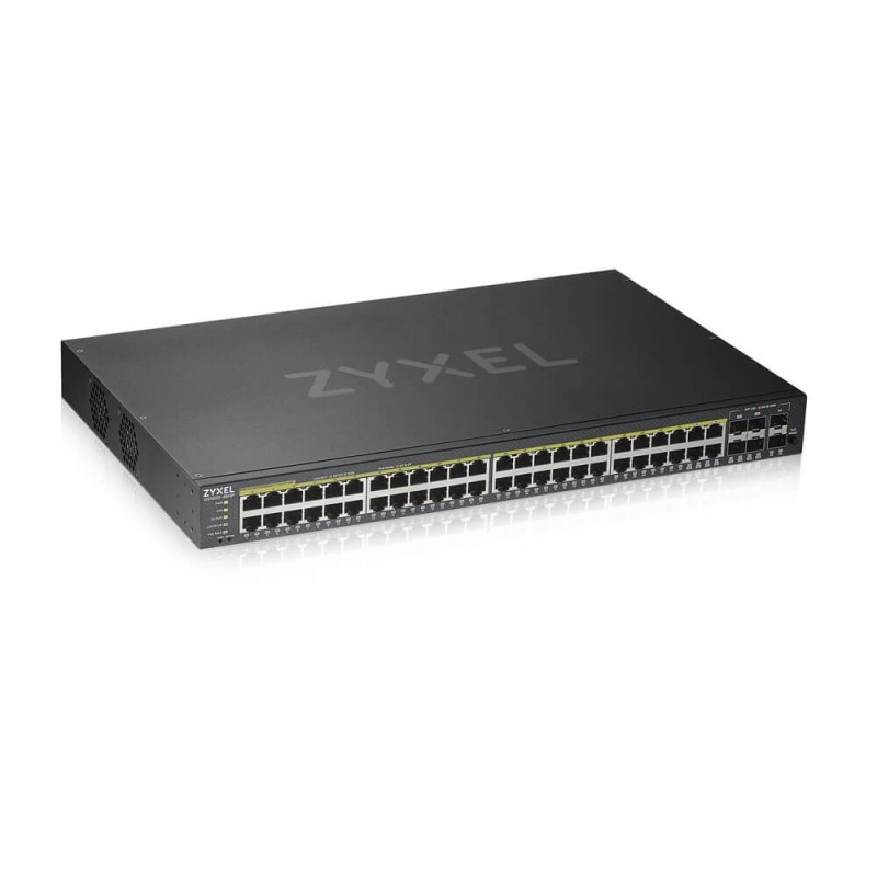 Zyxel GS1920-48HPV2 Géré Gigabit Ethernet (10 100 1000) Connexion Ethernet, supportant l'alimentation via ce port (PoE) Noir