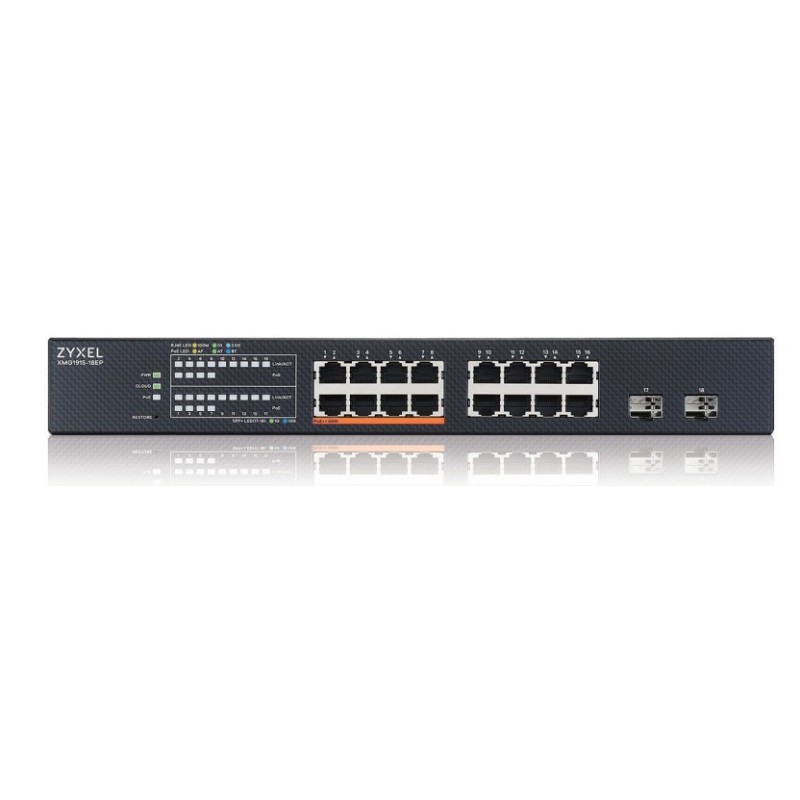 Zyxel XMG1915-18EP Géré L2 2.5G Ethernet (100 1000 2500) Connexion Ethernet, supportant l'alimentation via ce port (PoE)
