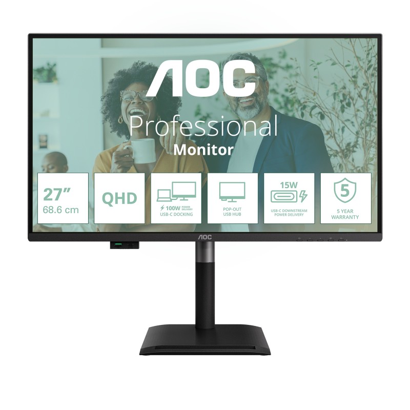 AOC Q27P4CV écran plat de PC 68,6 cm (27") 2560 x 1440 pixels Quad HD LED Noir