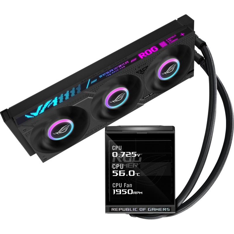 ASUS ROG Strix LC IV 360 ARGB LCD Processeur Kit de refroidissement du liquide 12 cm Noir