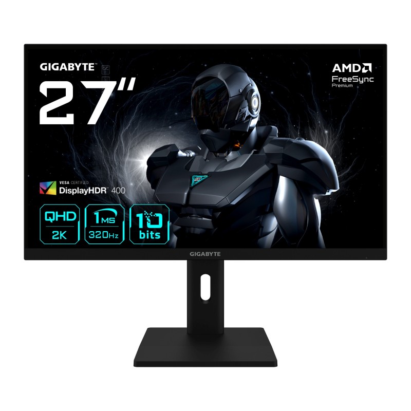 GIGABYTE G27Q3 Moniteur Gaming 27” 2K QHD - 2560 x 1440, 320Hz, 1ms, 350 cd m², FreeSync Premium, Display HDR400, HDMI 2.0,