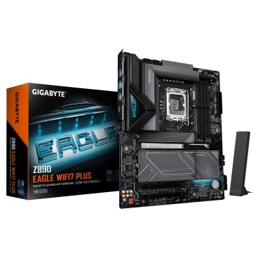 GIGABYTE Z890 EAGLE WIFI7 PLUS Carte Mère – Compatible avec les processeurs Intel Core Ultra (Série 2), VRM 14+1+2 phases,