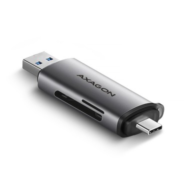 Axagon CRE-SAC lecteur de carte mémoire USB 3.0 Type-A Type-C Gris