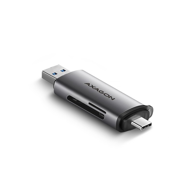 Axagon CRE-SAC lecteur de carte mémoire USB 3.0 Type-A Type-C Gris