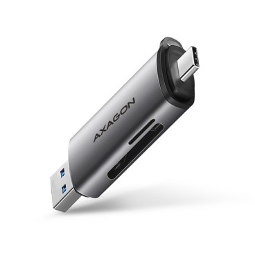 Axagon CRE-SAC lecteur de carte mémoire USB 3.0 Type-A Type-C Gris
