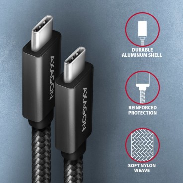 Axagon BUCM32-CM20AB câble USB USB 3.2 Gen 2x2 2 m USB C 20 Gbit s 100 W Noir