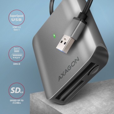 Axagon CRE-S3 External card reader USB-A 3.2 Gen 1 3-slot & lun SD microSD CF lecteur de carte mémoire USB 3.2 Gen 1 (3.1 Gen