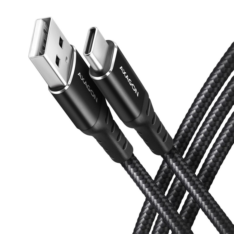 Axagon BUCM-AM10AB câble USB USB 2.0 1 m USB A USB C 0,48 Gbit s Noir