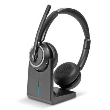 Lindy L118 Casque Sans fil Arceau Bureau Centre d'appels USB Type-C Bluetooth Socle de chargement Noir