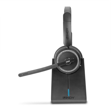 Lindy L118 Casque Sans fil Arceau Bureau Centre d'appels USB Type-C Bluetooth Socle de chargement Noir