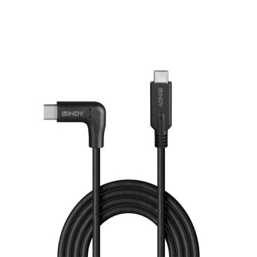 Lindy Câble USB 3.2 Type C de 0.5m, angle droit à 90°, 10Gbit s, PD 60W