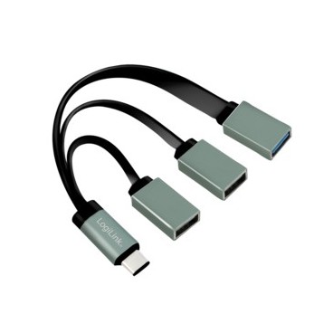LogiLink UA0315 hub & concentrateur USB 3.2 Gen 1 (3.1 Gen 1) Type-C 5000 Mbit s Noir, Gris