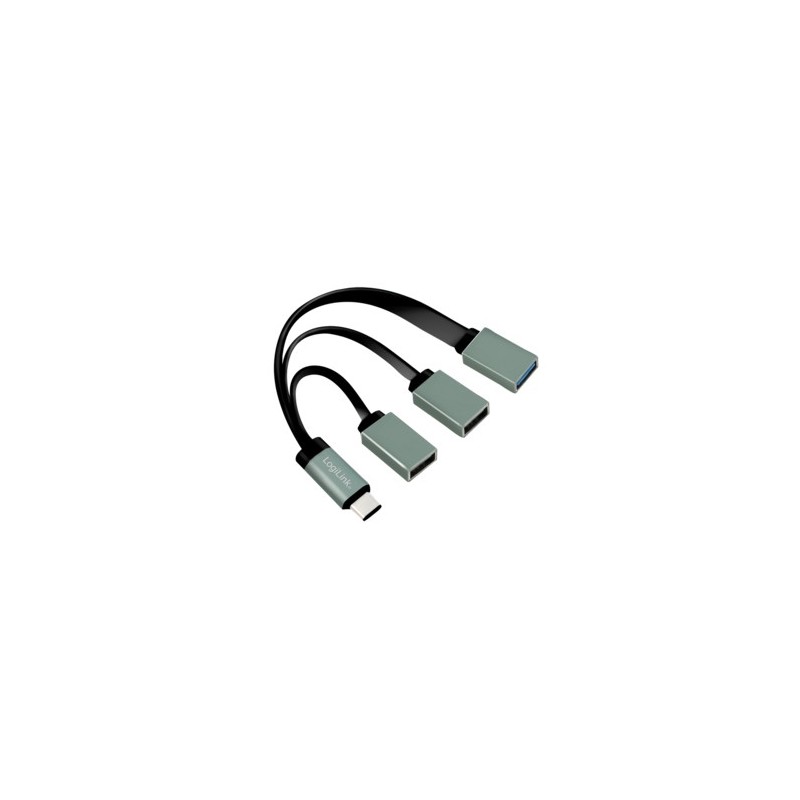LogiLink UA0315 hub & concentrateur USB 3.2 Gen 1 (3.1 Gen 1) Type-C 5000 Mbit s Noir, Gris